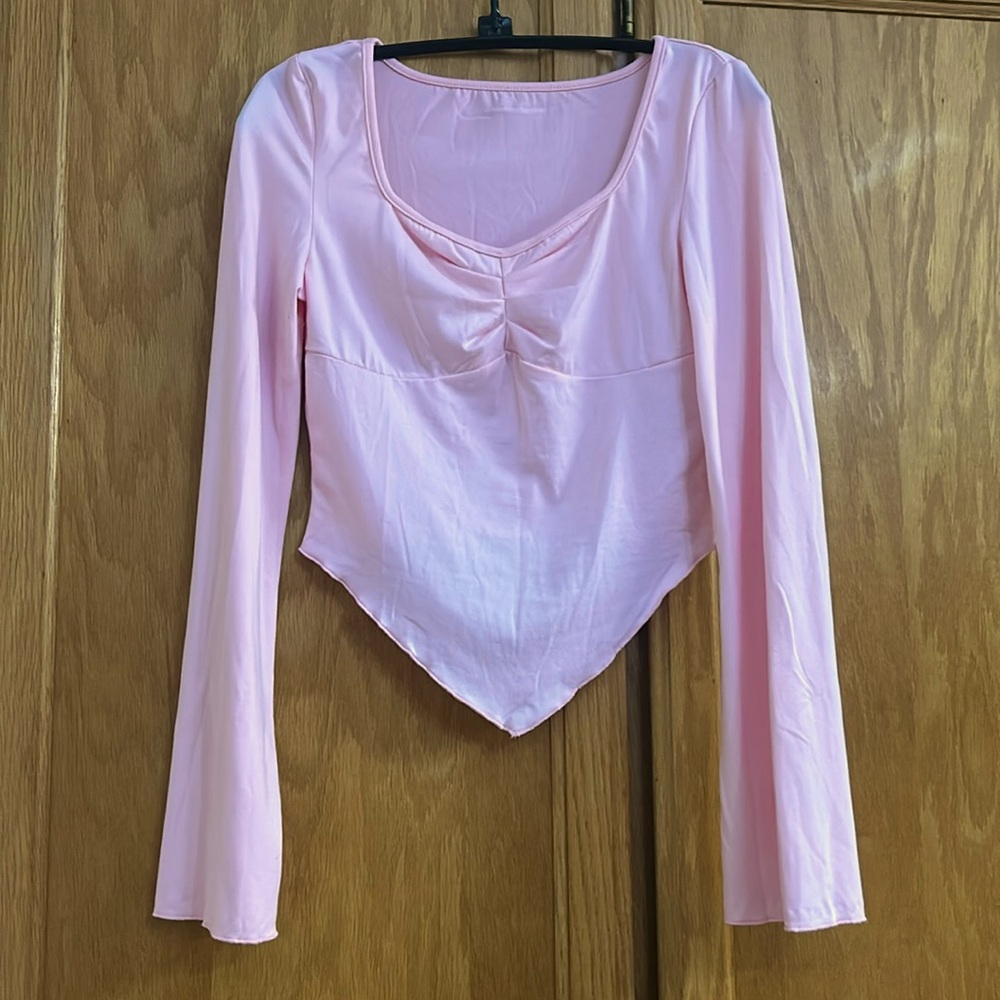 BRAND NEW never worn pink shirt with flared sleeves